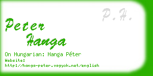 peter hanga business card